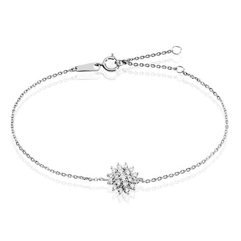 Bracelet Fleur Des Neiges Argent Blanc Oxyde De Zirconium - Bracelets chaînes Femme | Marc Orian