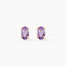 Boucles D'oreilles Puces Ovale Serti Griffe Or Jaune Amethyste - Puces Femme | Marc Orian