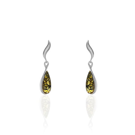 Boucles D'oreilles Pendantes Argent Blanc Odilon Ambre - Pendantes Femme | Marc Orian