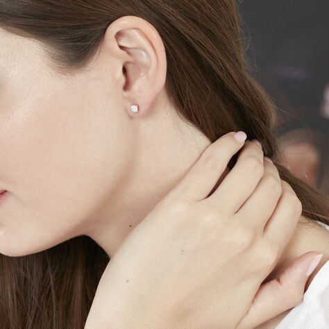Boucles D'oreilles Puces Kate Or Rose Diamant - Clous d'oreilles Femme | Marc Orian
