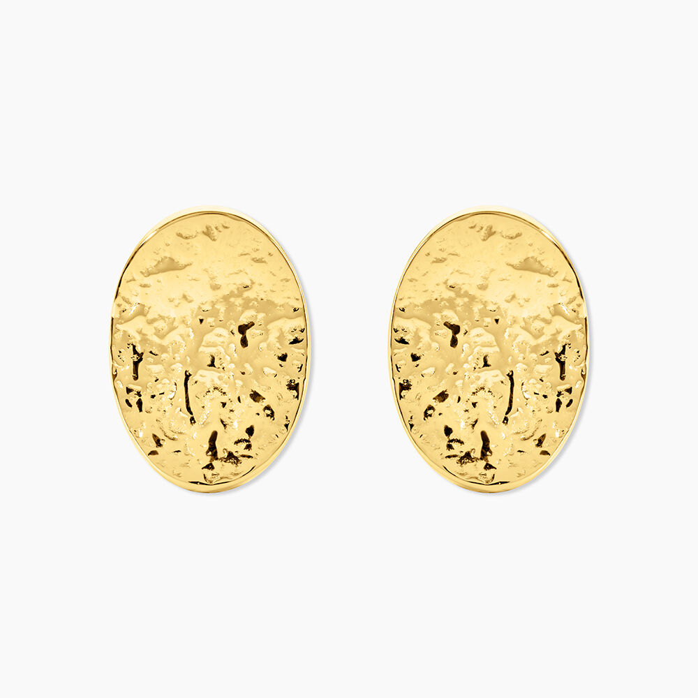 Boucles D'oreilles Puces Naula Acier Jaune - Puces Femme | Marc Orian