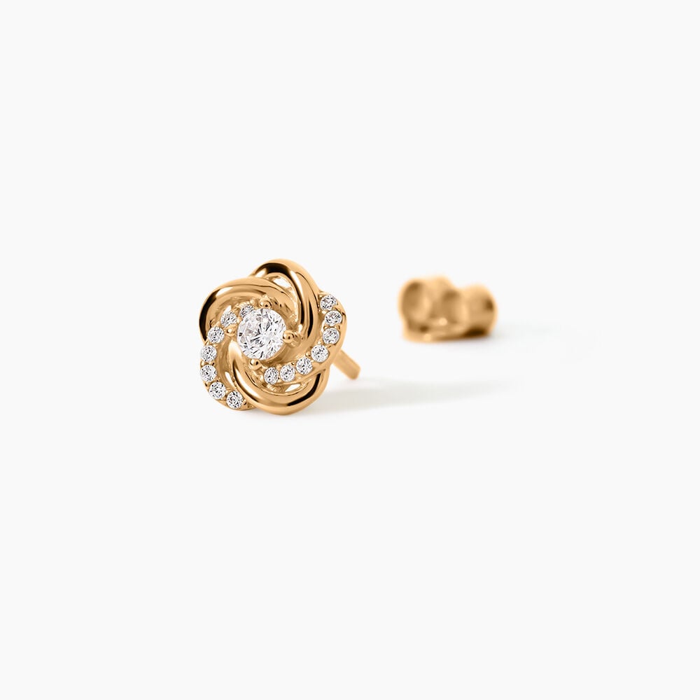 Boucles D'Oreilles Puces Moisette Plaqu&eacute; Or Jaune Oxyde De Zirconium - Puces Femme | Marc Orian