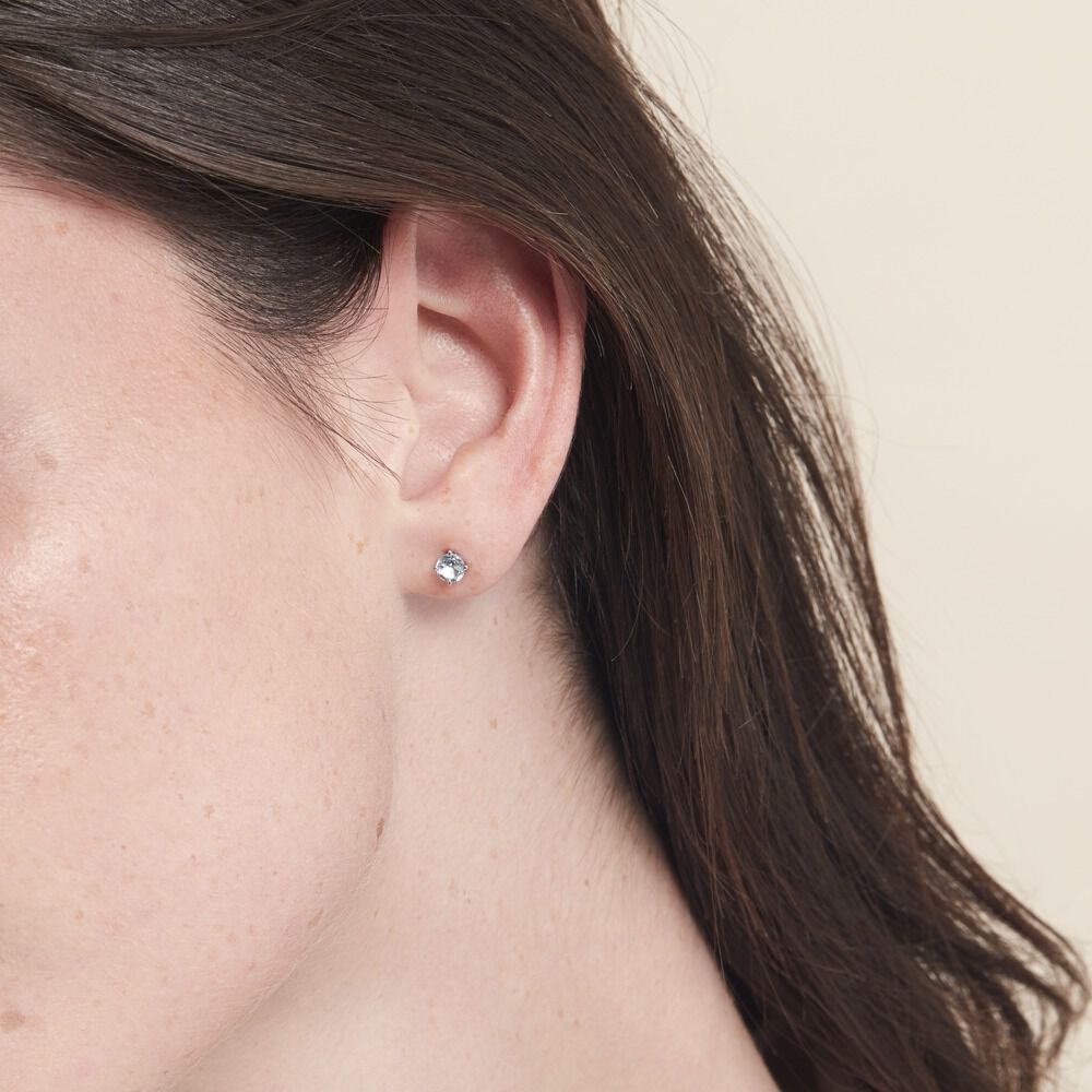 Boucles D'oreilles Puces Elea Or Blanc Topaze Bleu Sky - Puces Femme | Marc Orian