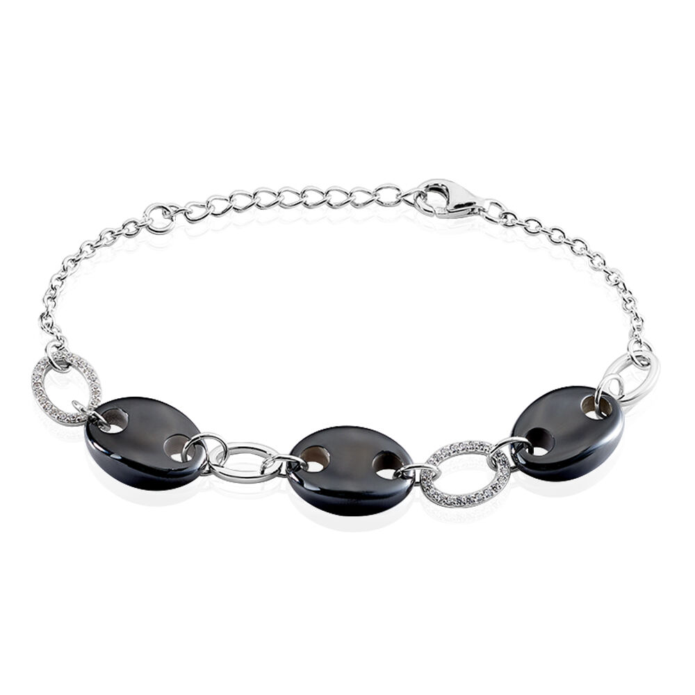 Bracelet Hattie Argent Blanc C&eacute;ramique Et Oxyde De Zirconium - Bracelets fantaisie Femme | Marc Orian