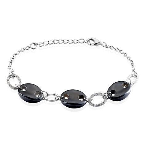 Bracelet Hattie Argent Blanc C&eacute;ramique Et Oxyde De Zirconium - Bracelets fantaisie Femme | Marc Orian