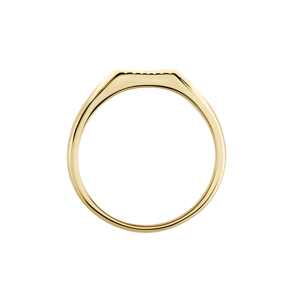 Chevaliere Plaqué Or Erditse Oxyde De Zirconium - Solitaires Femme | Marc Orian