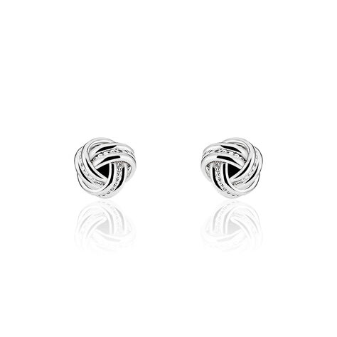Boucles D'oreilles Puces Iloa Argent Blanc - Puces Femme | Marc Orian