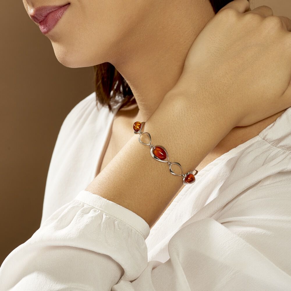 Bracelet Argent Blanc Aida Ambre - Bracelets chaînes Femme | Marc Orian