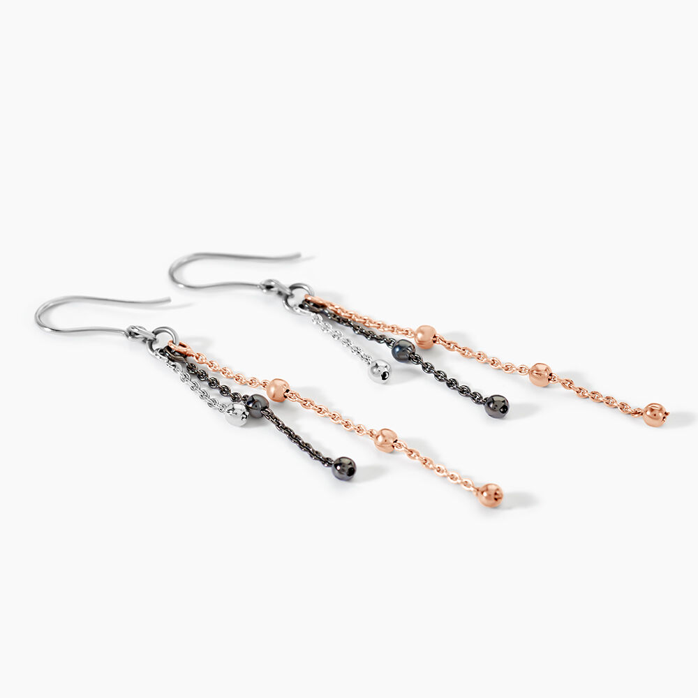 Boucles D'oreilles Pendantes Anfel Argent Tricolore - Pendantes Femme | Marc Orian