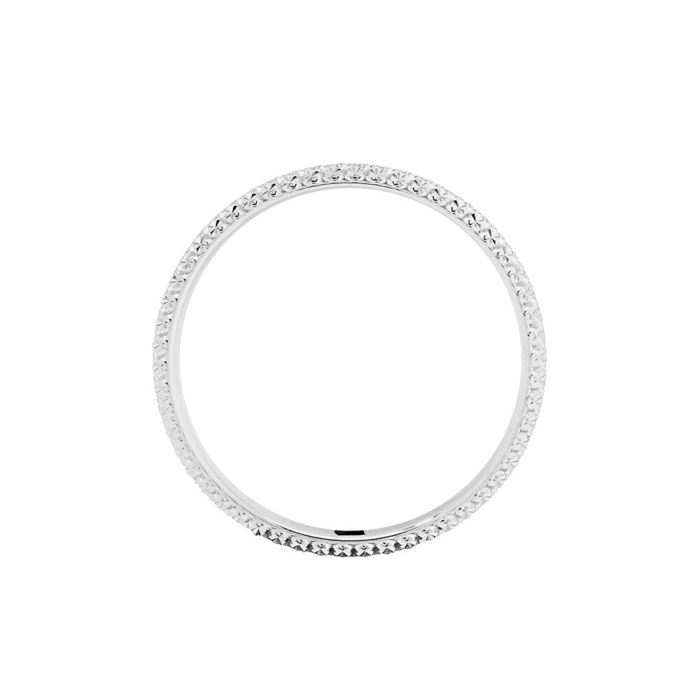 Alliance Multi Facettes Diamantee Ruban Plat Or Blanc - Alliances duo Unisex | Marc Orian