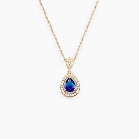 Collier Brigita Plaqué Or Pierre De Synthese Et Oxyde De Zirconium - Colliers avec pierres Femme | Marc Orian