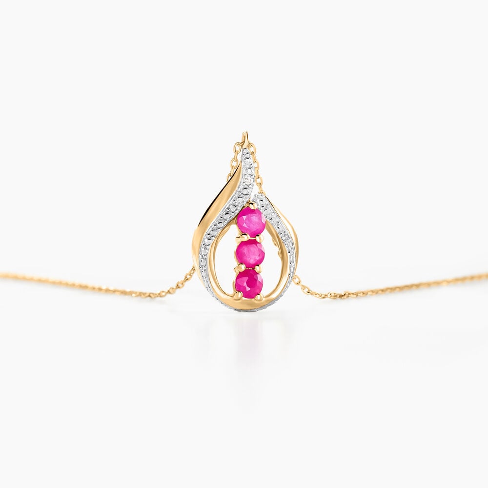 Collier Aurora Or Jaune Rubis Et Diamant - Colliers avec pierres Femme | Marc Orian