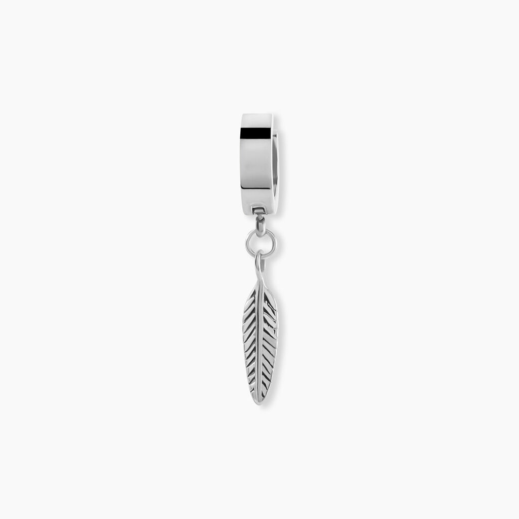 Cr&eacute;ole Unitaire Acier Blanc Gvennig - Boucles d'oreilles pampille Homme | Marc Orian