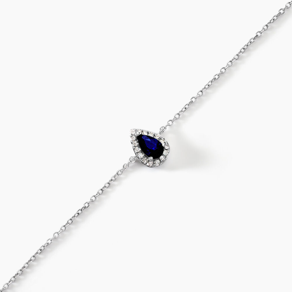 Bracelet Juliettina Or Blanc Saphir Et Diamant - Bracelets chaînes Femme | Marc Orian