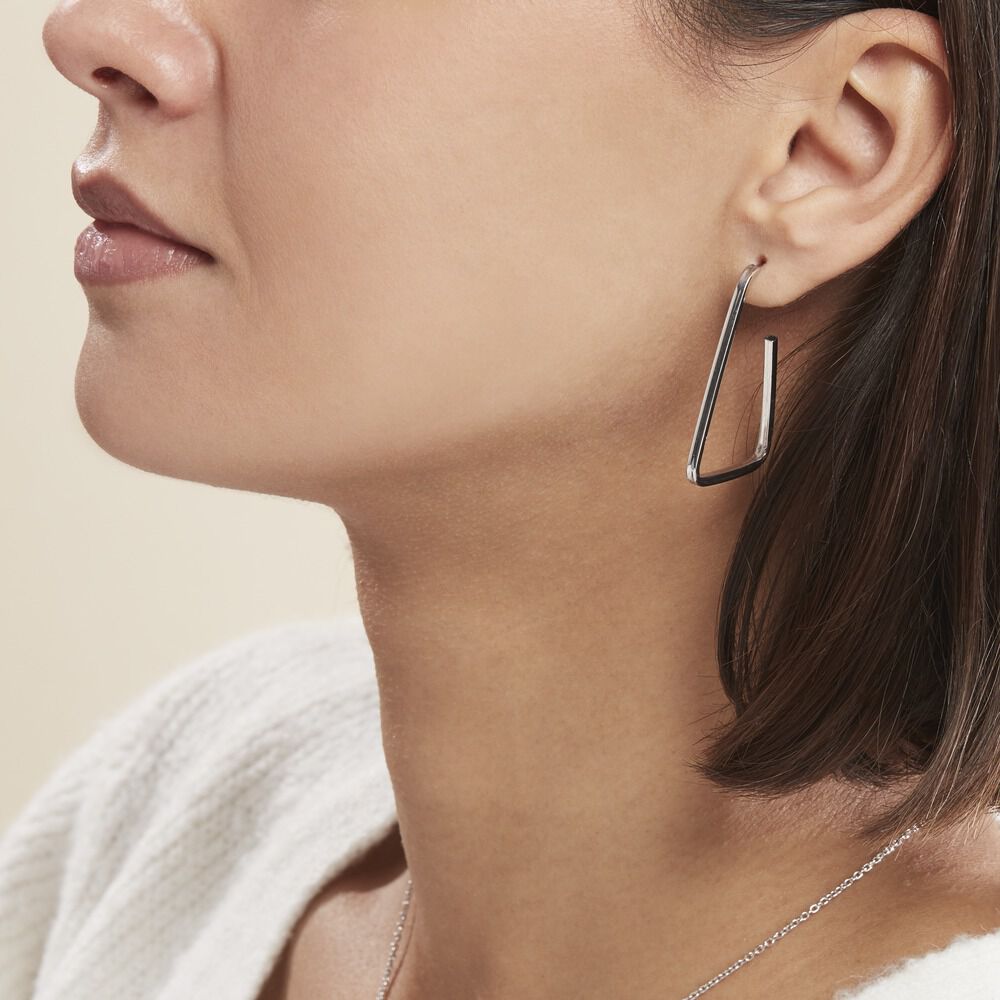 Boucles D'oreilles Pendantes Argent Blanc Timothea - Pendantes Femme | Marc Orian