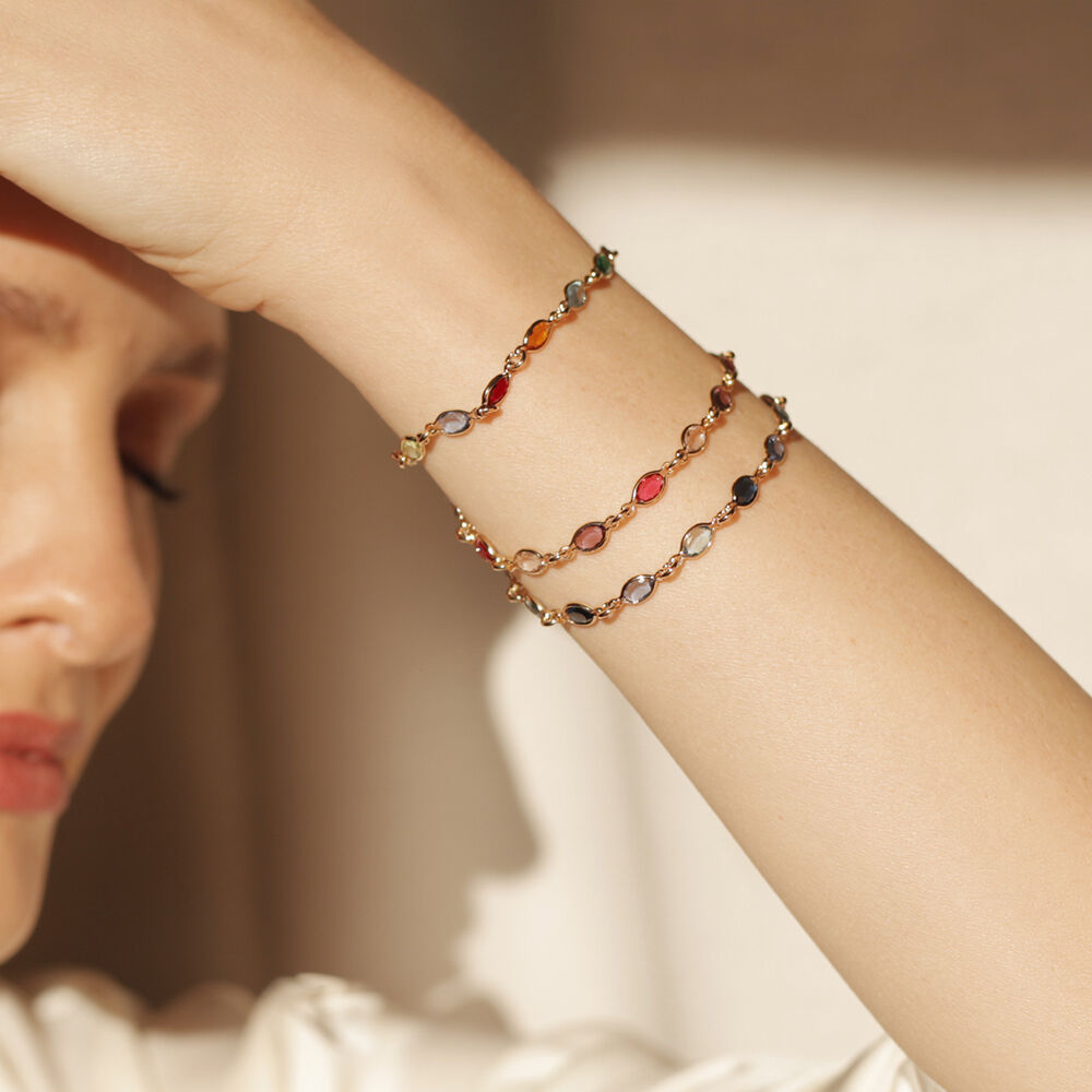 Bracelet Ilvaae Plaqué Or Jaune Pierre De Synthese - Bracelets chaînes Femme | Marc Orian