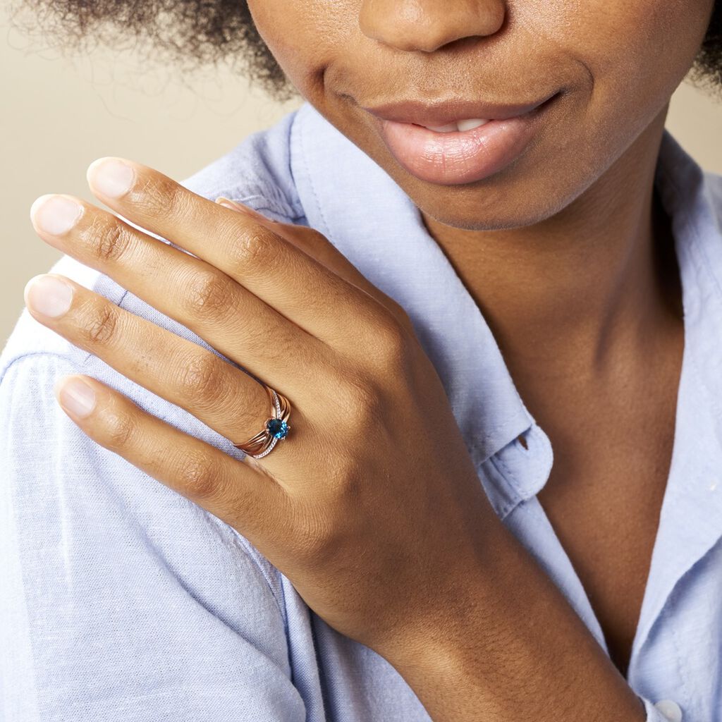 Bague Sare Or Rose Topaze Et Oxyde De Zirconium - Bagues Femme | Marc Orian