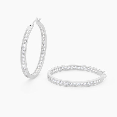 Cr&eacute;oles Classique Argent Blanc Django Oxyde De Zirconium - Cr&eacute;oles Femme | Marc Orian