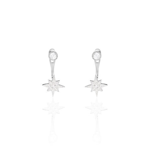 Bijoux D'oreilles Layana Argent Blanc Oxyde De Zirconium - Boucles d'oreilles Ear cuffs Femme | Marc Orian