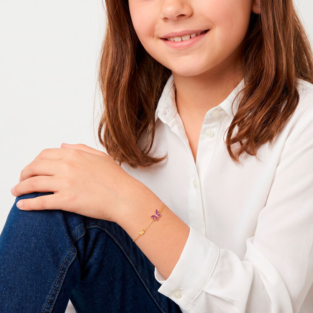 Bracelet Silia Papillon Or Jaune - Bracelets cha&icirc;nes Enfant | Marc Orian