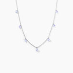 Collier Collie Argent Blanc Oxyde De Zirconium - Colliers avec pierres Femme | Marc Orian