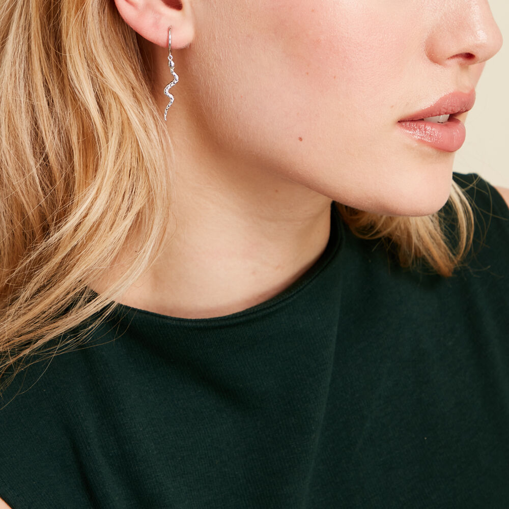 Créoles Yoshie Argent Blanc - Créoles Femme | Marc Orian
