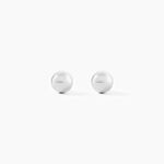 Boucles D'oreilles Puces Fidelia Boule Or Blanc - Puces Femme | Marc Orian