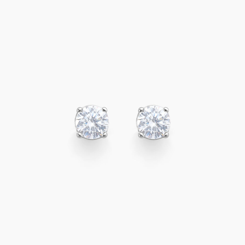 Boucles D'oreilles Puces Rio Santa Teresa Argent Blanc Oxyde Zirconium - Puces Femme | Marc Orian
