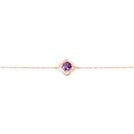 Bracelet Anaelle Or Rose Amethyste Et Diamant - Bracelets cha&icirc;nes Femme | Marc Orian