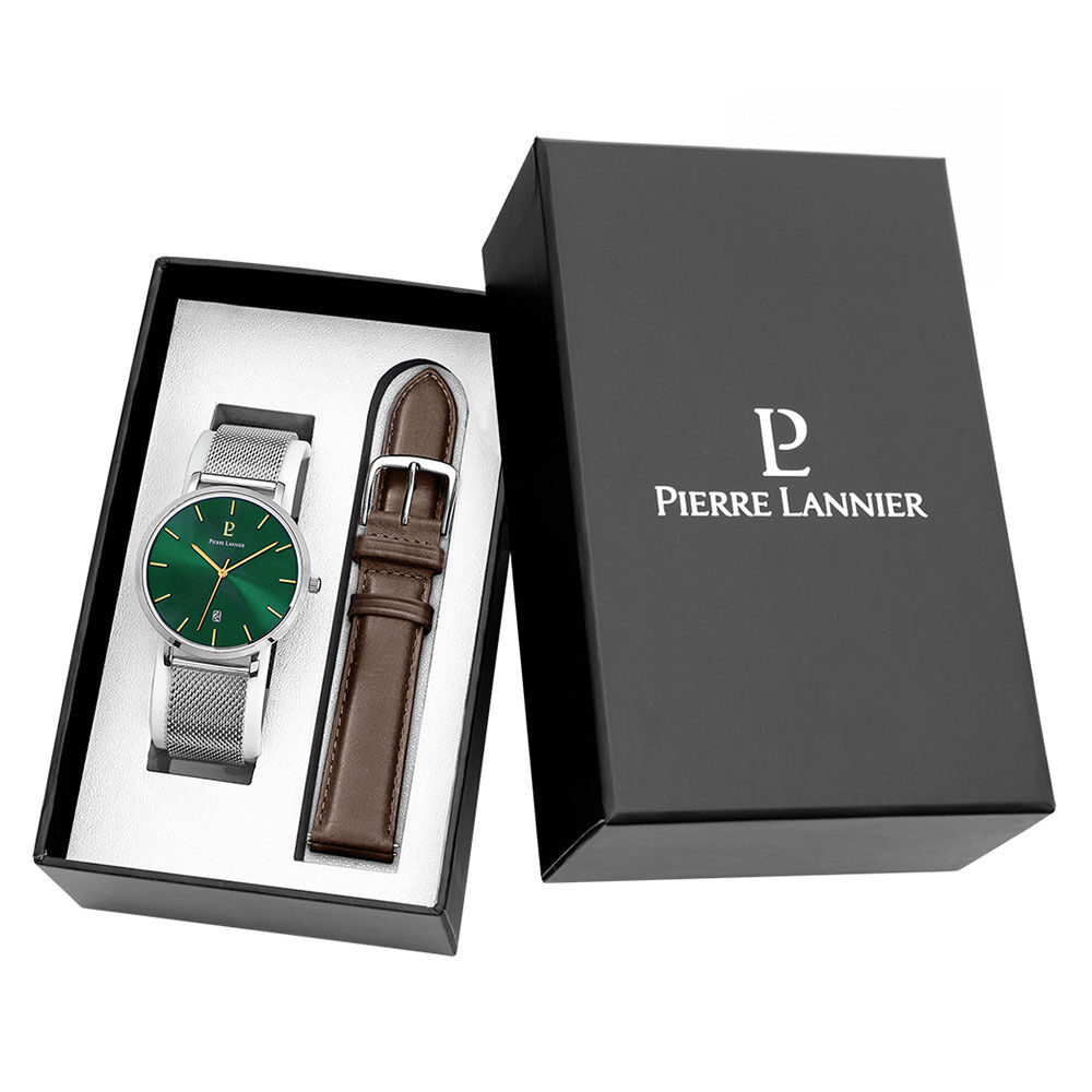 Coffret De Montre Pierre Lannier Echo Vert - Montres étanches Homme | Marc Orian