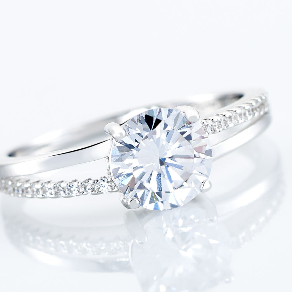 Bague Solitaire Poseidon Argent Blanc Oxyde De Zirconium - Solitaires Femme | Marc Orian