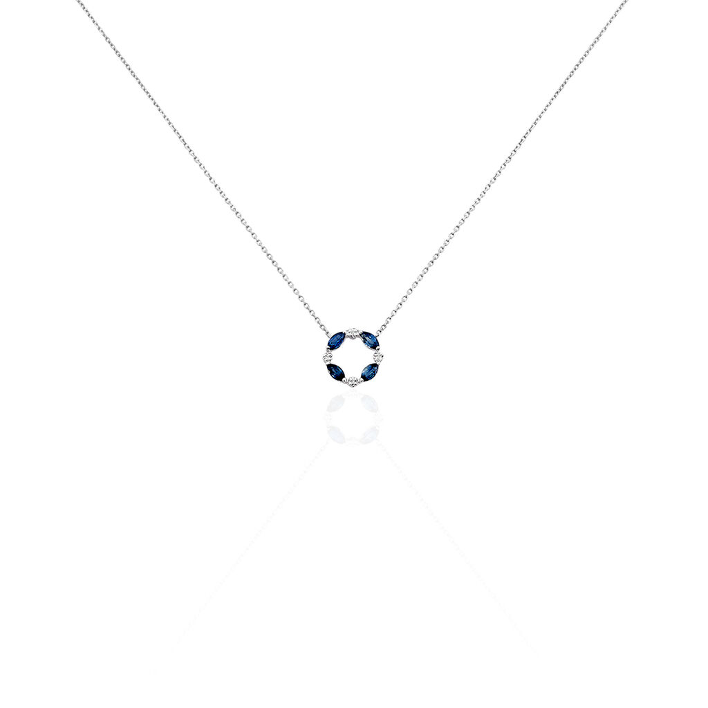 Collier Arlina Or Blanc Saphir Et Diamant - Colliers avec pierres Femme | Marc Orian