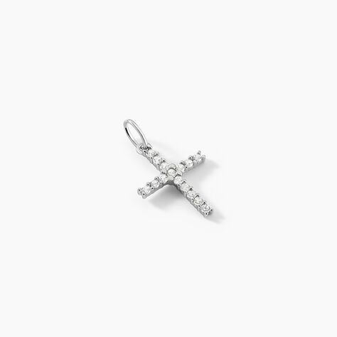 Pendentif Canice Croix Or Blanc Oxyde De Zirconium - Pendentifs Famille | Marc Orian