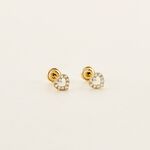 Boucles D'oreilles Puces Eily Or Jaune Oxyde De Zirconium - Puces Famille | Marc Orian