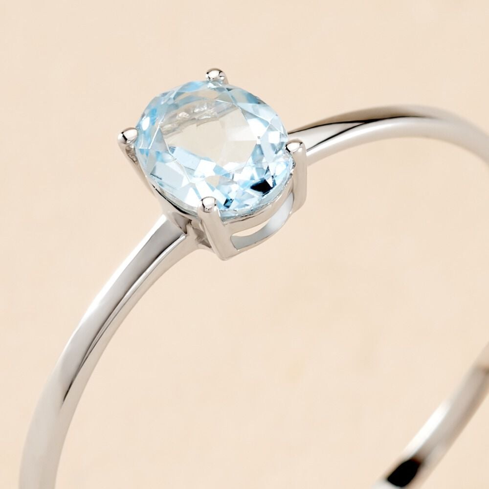 Bague Valentino Or Blanc Topaze - Bagues pierres fines Femme | Marc Orian