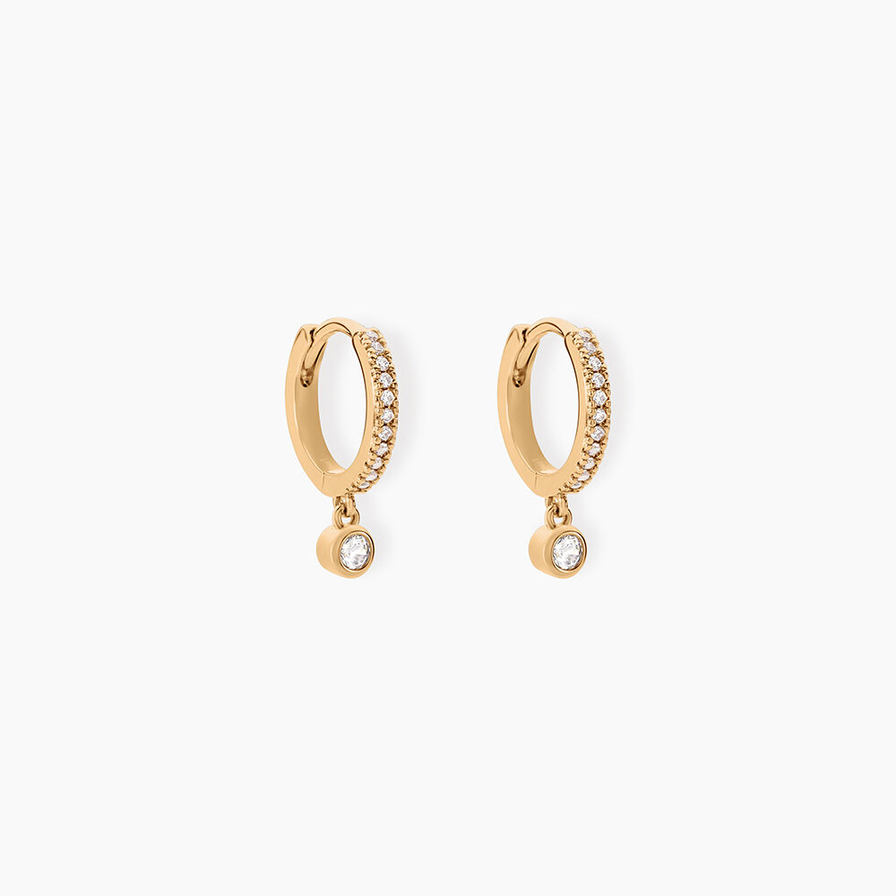 Creoles Dili Plaqu&eacute; Or Oxydes De Zirconium - Boucles d'oreilles pampille Femme | Marc Orian