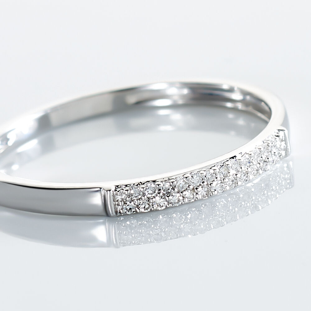 Alliance Amani Or Blanc Diamant - Bagues pierres précieuses Femme | Marc Orian