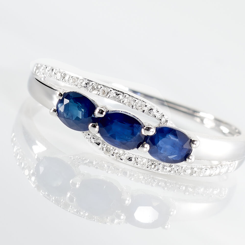 Bague Comete Or Blanc Saphir Et Diamant - Bagues fiançailles Femme | Marc Orian