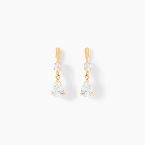 Boucles D'oreilles Pendantes Ernst Goutte Or Jaune Oxyde De Zirconium - Pendantes Femme | Marc Orian