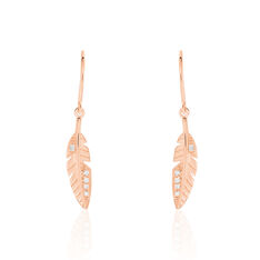 Boucles D'oreilles Pendantes Clodie Or Rose Diamant - Boucles d'oreilles Pendantes Femme | Marc Orian