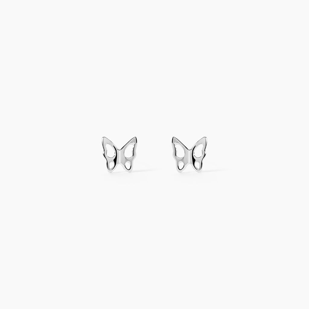 Boucles D'oreilles Puces Filippa Papillon Or Blanc - Puces Femme | Marc Orian