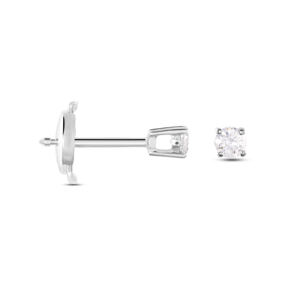 Boucles D'oreilles Puces Or Blanc Victoria Diamants - Puces Femme | Marc Orian