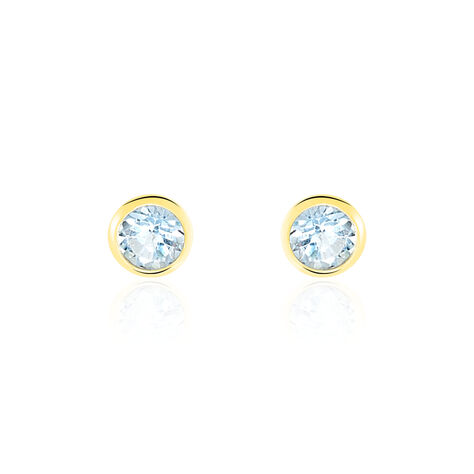 Boucles D'oreilles Puces Edy Serti Clos Or Jaune Topaze - Clous d'oreilles Femme | Marc Orian