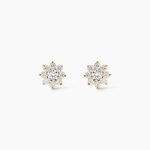 Boucles D'Oreilles Puces Darice Argent Dor&eacute; A L'Or 750/1000 Oxyde De Zirconium - Puces Femme | Marc Orian