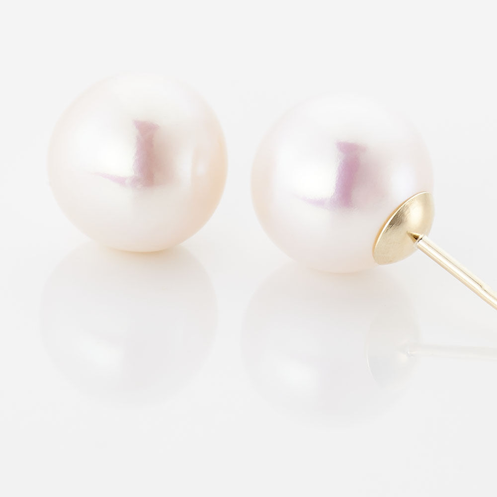 Boucles D'oreilles Puces Ursulina Or Jaune Perle De Culture - Boucles d'oreilles mariage Femme | Marc Orian