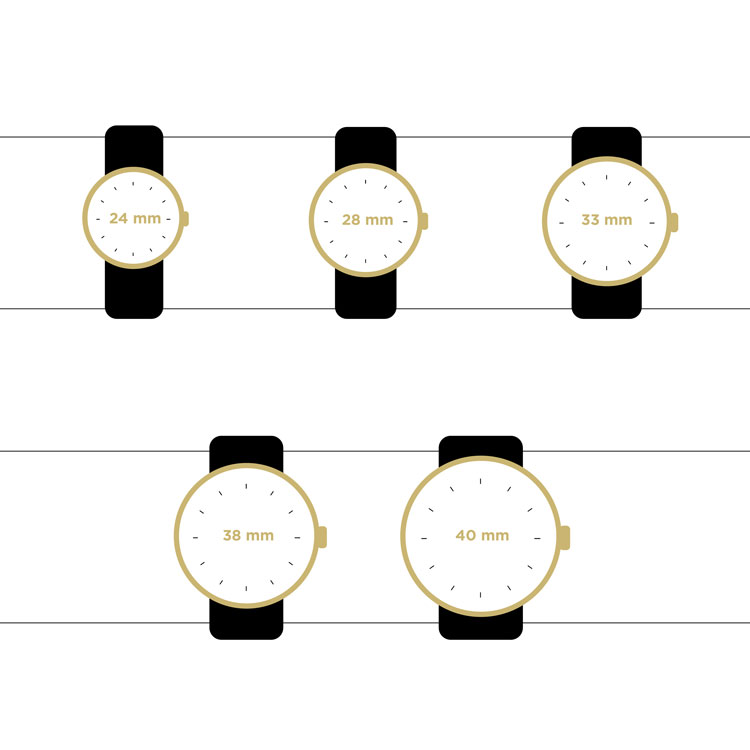 guides des tailles montres pour femme