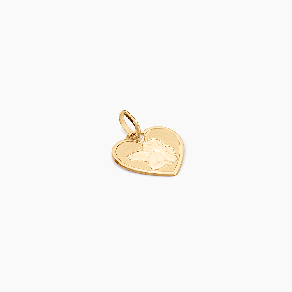Collier Femme Ange Cœur Cristal – Chaîne Plaqué Or Jaune 41-45 Cm – Neuf Avec étiquettes