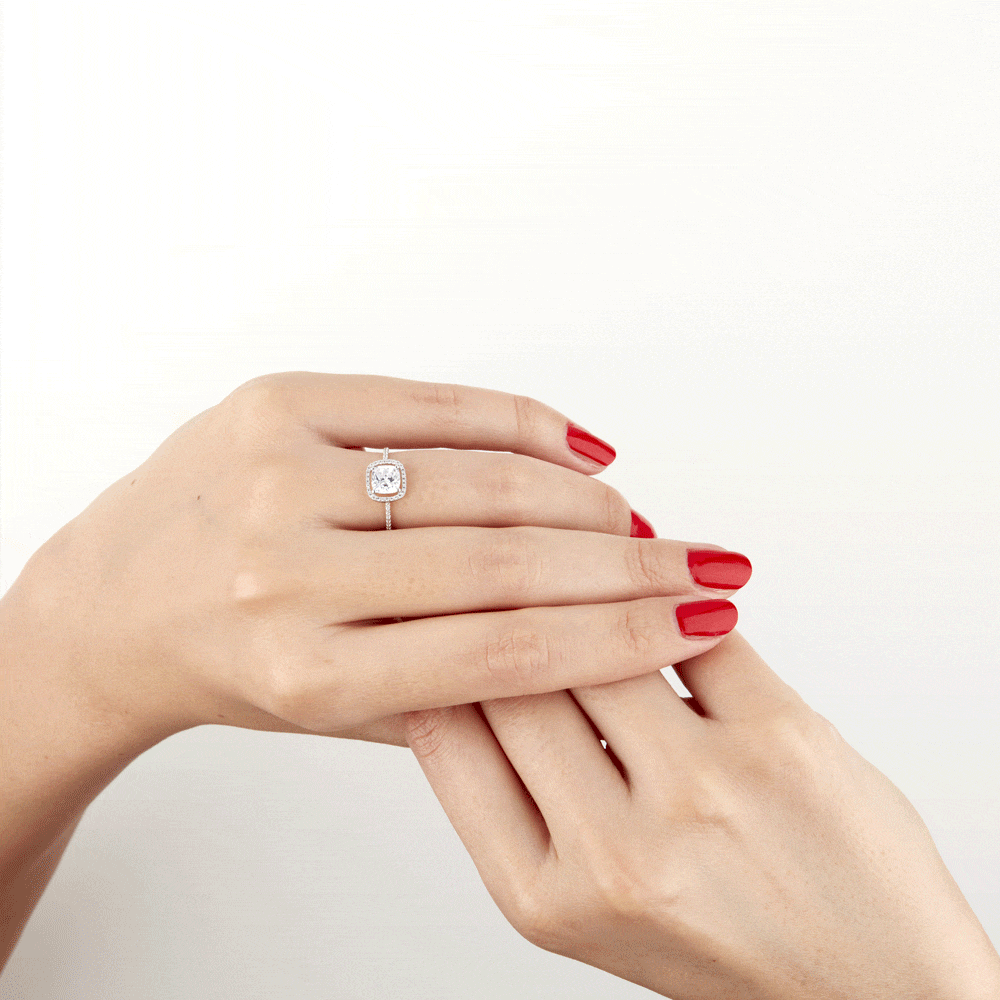 Bague Adrienne Or Blanc Oxyde De Zirconium - Solitaires Femme | Marc Orian