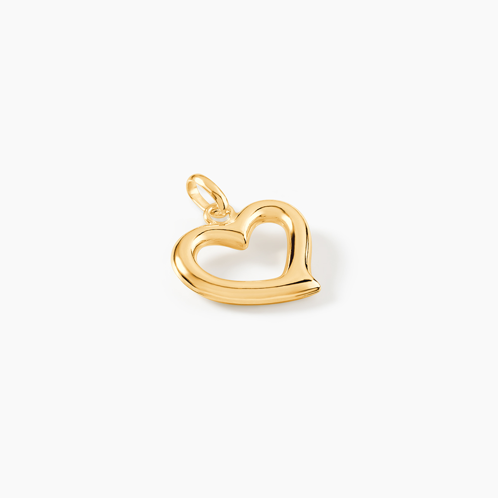 Charme Cœur Bombé En Or Jaune 9 Carats - Marque Jewellerybox - Neuf Avec étiquettes - Pour Bracelet Ou Collier