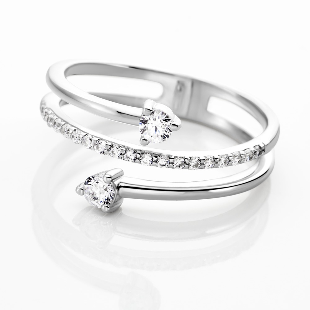 Bague Gait Argent Blanc Oxyde De Zirconium - Bagues avec pierre Femme | Marc Orian